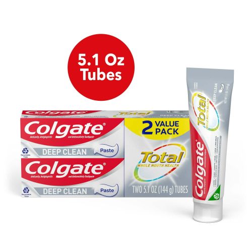 Colgate Total Deep Clean Toothpaste; Mint Fluoride Toothpaste; 5.1 oz; 2 Pack Colgate Total Deep Clean Toothpaste; Mint Fluoride Toothpaste; 5.1 oz; 2 Pack